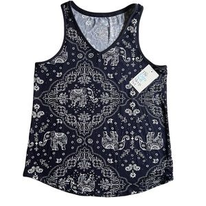 NWT Croft & Barrow Paisley Medallion The Extra Soft Sleep Set Sleepwear Top S